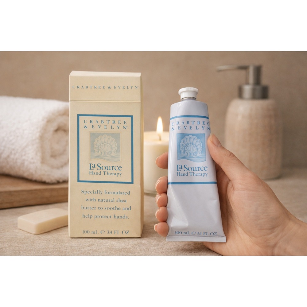 Crabtree & Evelyn La Source Hand Therapy 100ml 3.4oz Shea Butter Cream In Box